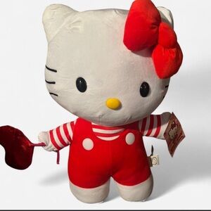 Hello Kitty Plush Greeter in Red, White and Yellow Outfit